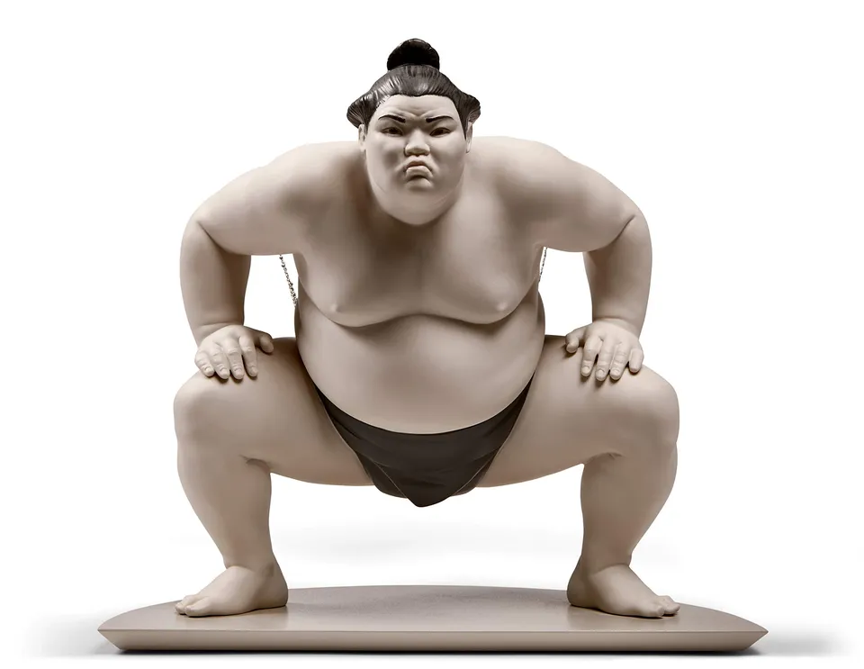 Lladró Sumo scultura in porcellana figura sport