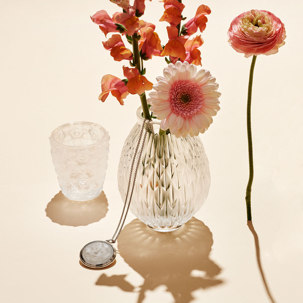 Lalique Anemones portacandela cristallo incolore
