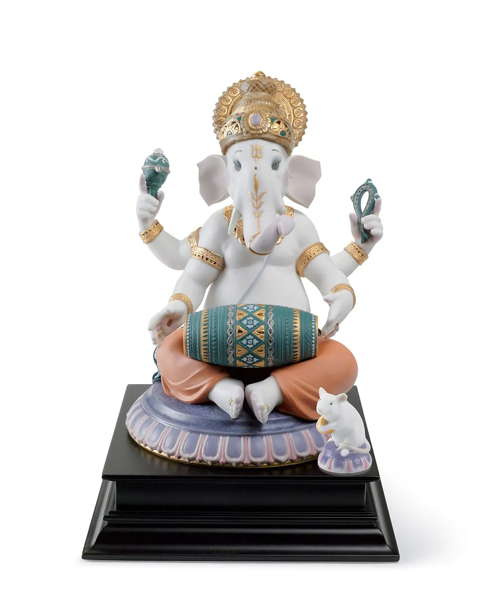 Lladró Ganesha con Mridangam Figurina Edizione Limitata