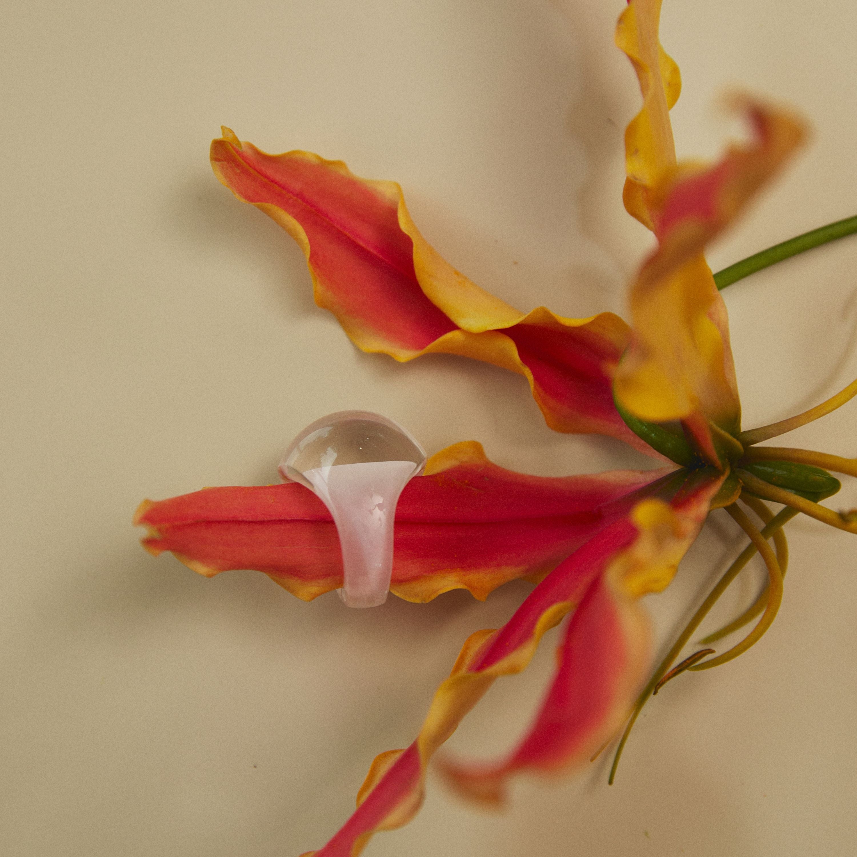 Lalique Cabochon Anello Cristallo Incolore Misura 49