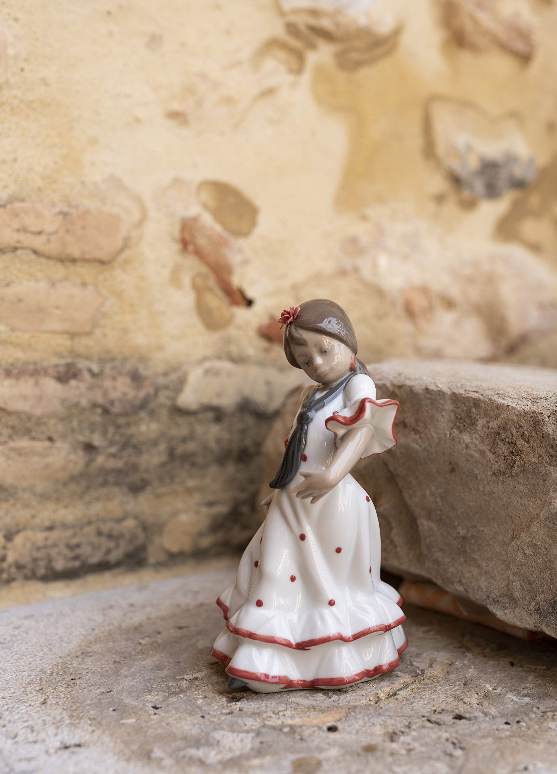 Lladró Ballerina scultura bambina rosso pois porcellana 17 cm