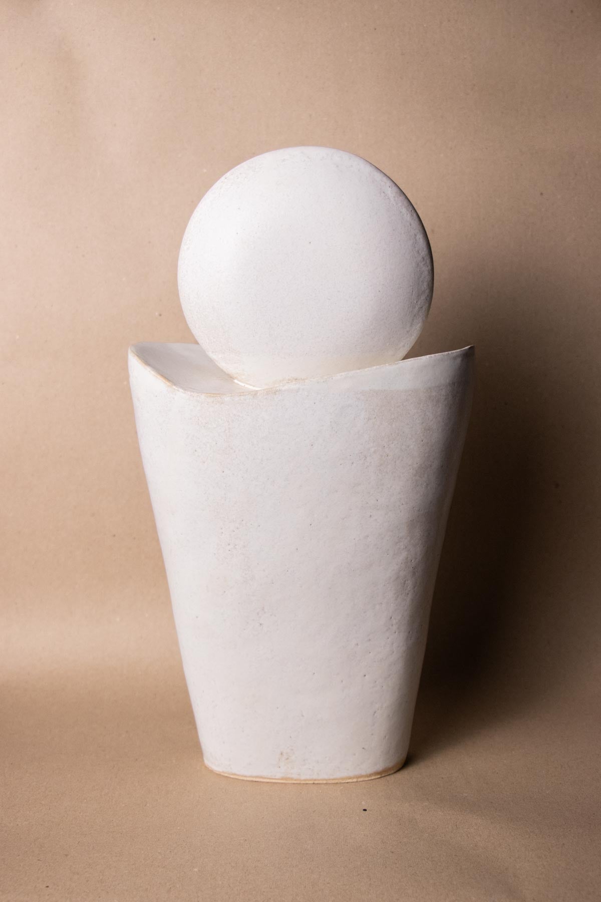 ClaireLune Serie Luna Luna Piena I scultura grès bianco 37cm