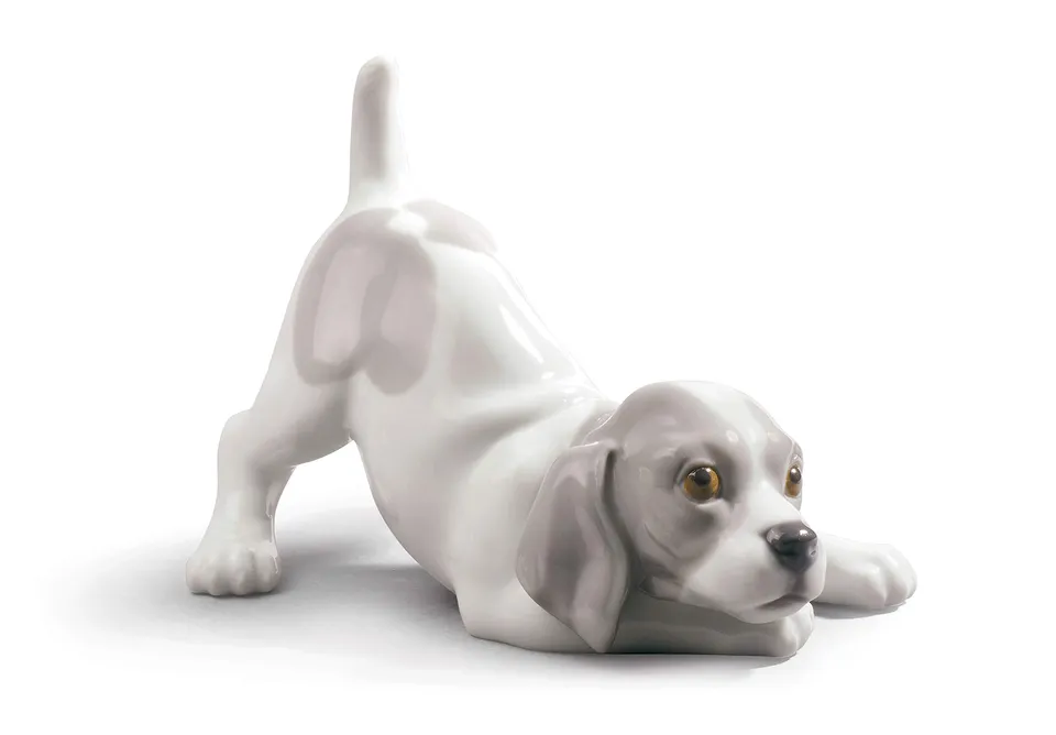 Lladró Sculture Cane Giocherellone figurina cane porcellana