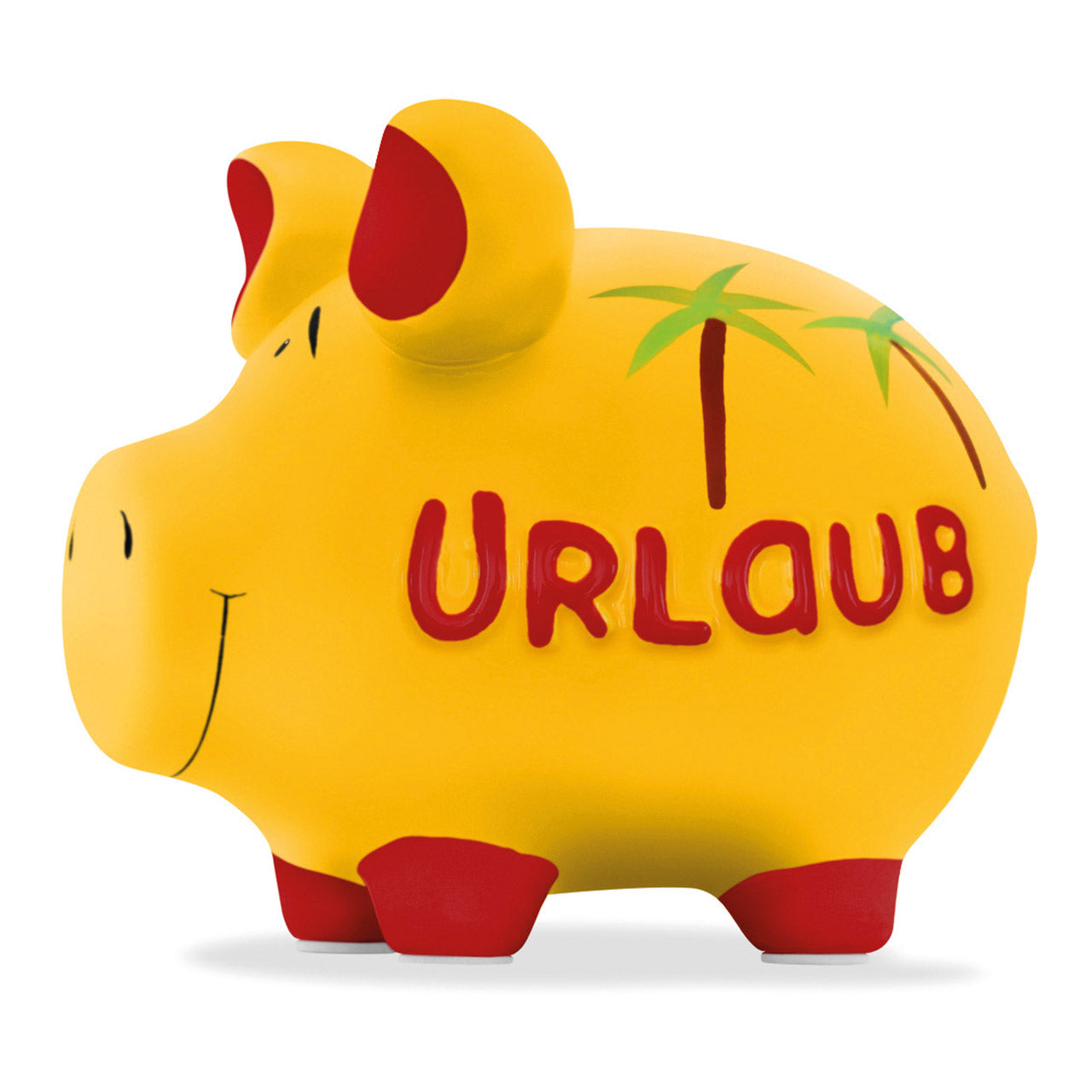 Sparschwein Company Mittelschweine Urlaub salvadanaio giallo rosso