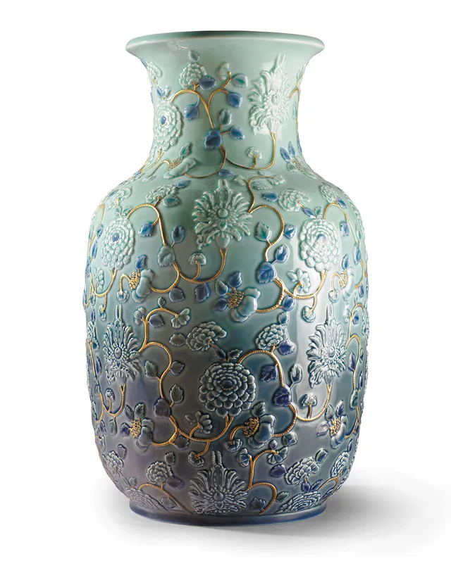 Lladró Accessori Vaso Peonie vaso lustro oro porcellana