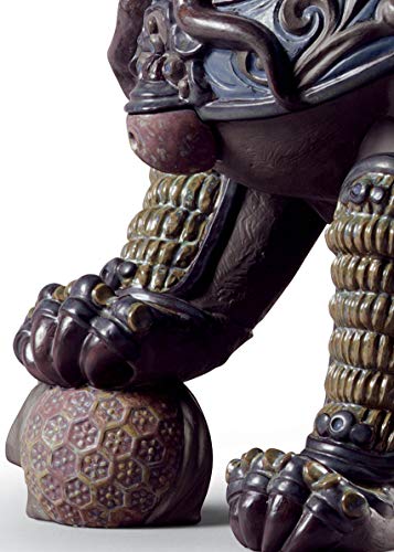 Lladró Alta Porcellana Scultura Leone orientale nero porcellana
