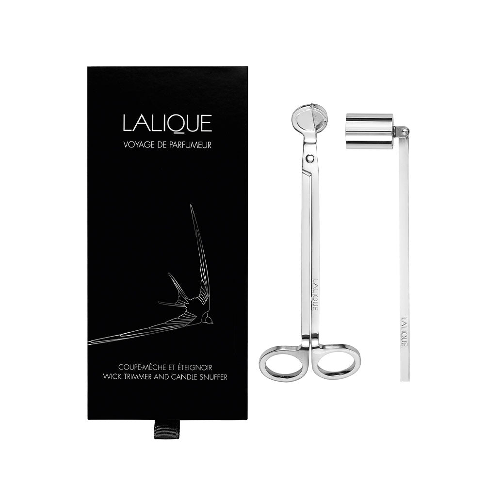 René Lalique set candela tagliastoppino e spegnitoio metallo