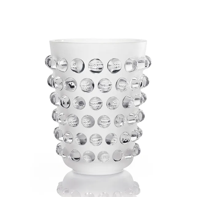 René Lalique Mossi vaso XXL in cristallo cabochon
