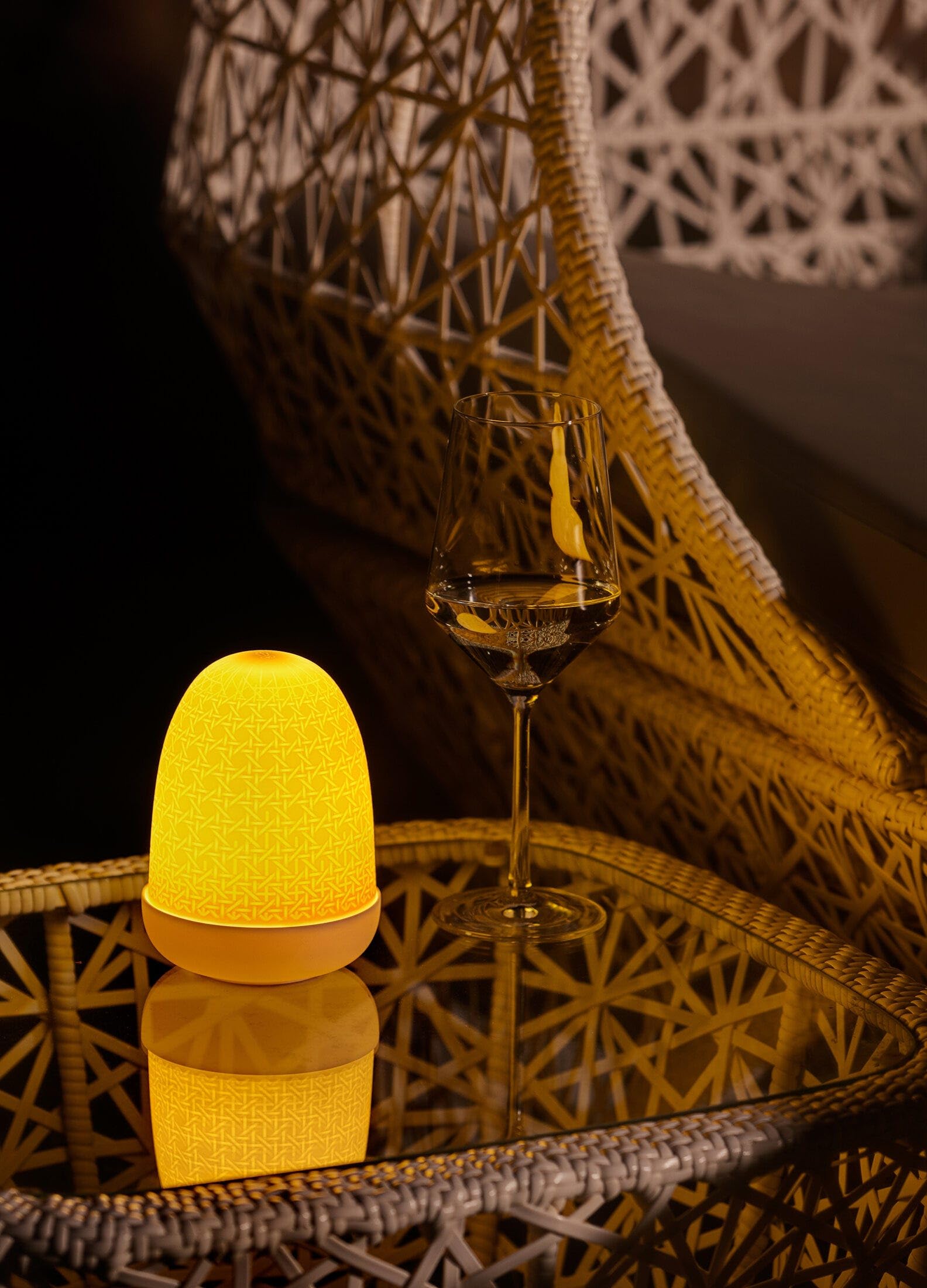 Lladró Wicker Dome 1023889 Lampada da Tavolo Cupola Bianca