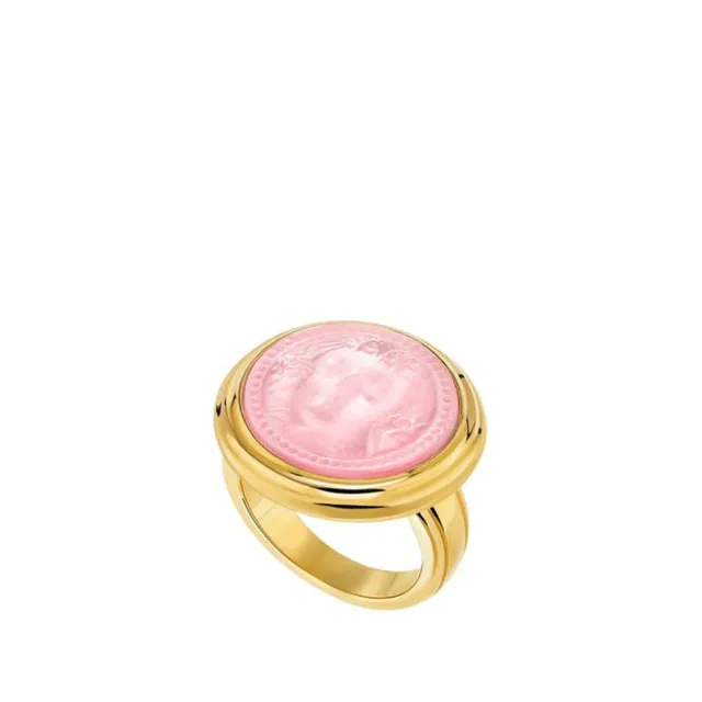 Lalique Aréthuse anello tondo placcato oro misura 51
