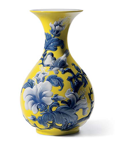 Lladró Accessori Decorativi Vaso Gorriones vaso giallo