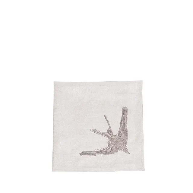 Lalique Textiles Hirondelle embroidered napkin tovagliolo rondini TU