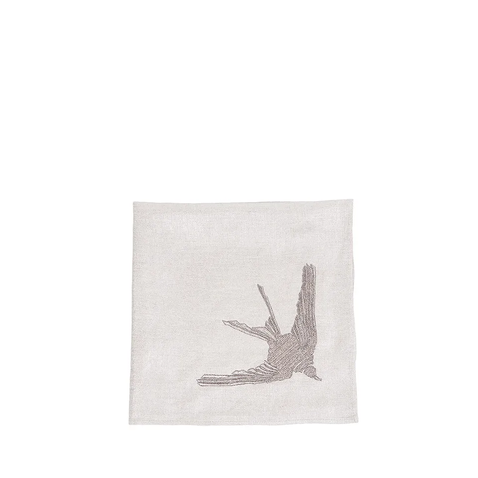 Lalique Textiles Hirondelle embroidered napkin tovagliolo rondini TU