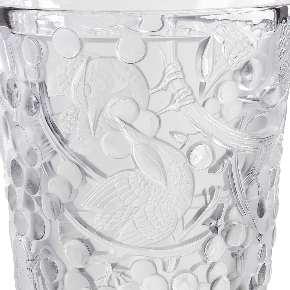 Lalique Merles et Raisins vaso grande cristallo taglia L