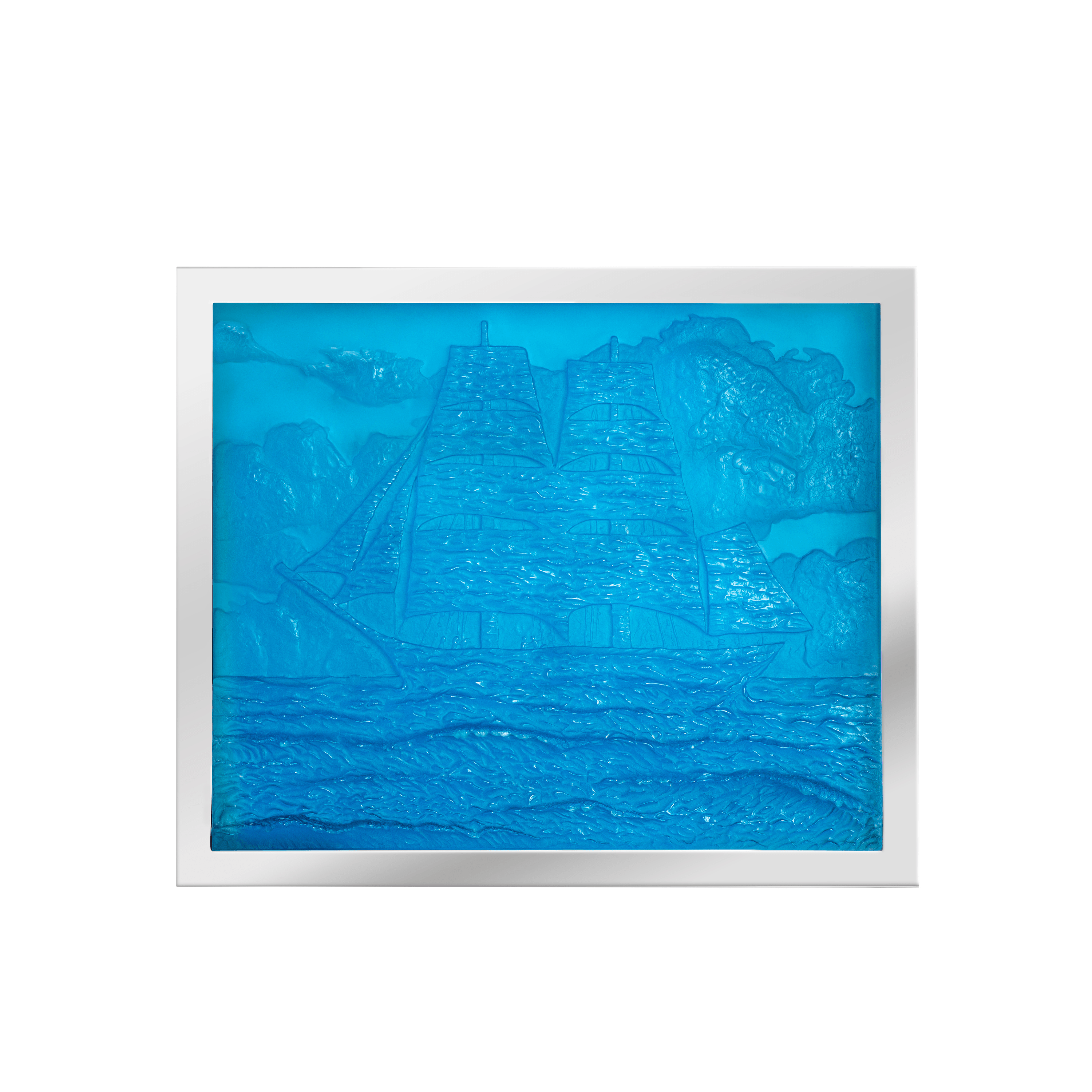 Lalique Le Séducteur Magritte pannello cristallo blu 20 pezzi