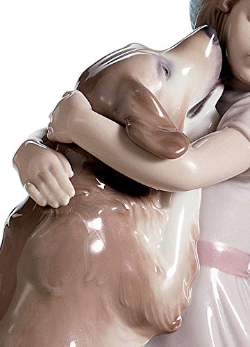 Lladró Sculture Benvenuto statuetta porcellana ragazza cane
