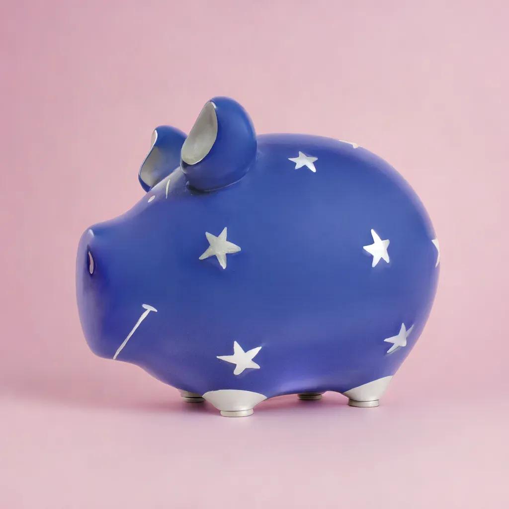 Sparschwein Company Kleinschweine Sternenzauber salvadanaio blu
