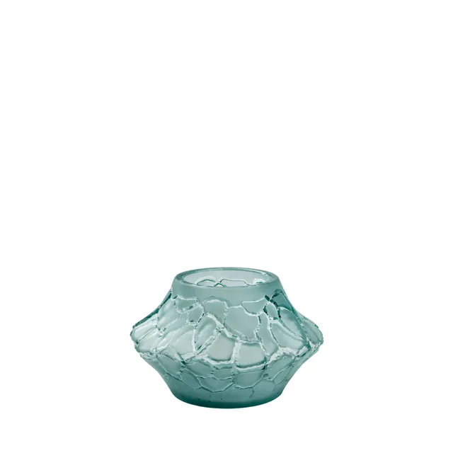 René Lalique Caldera Vaso cristallo blu taglia S