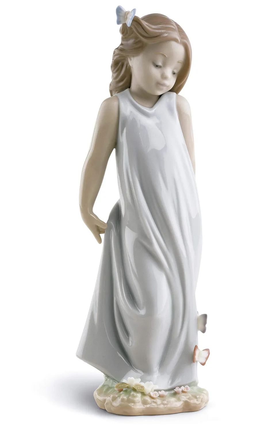 Lladró Sculture Bimba Amica delle Farfalle figurina abito blu