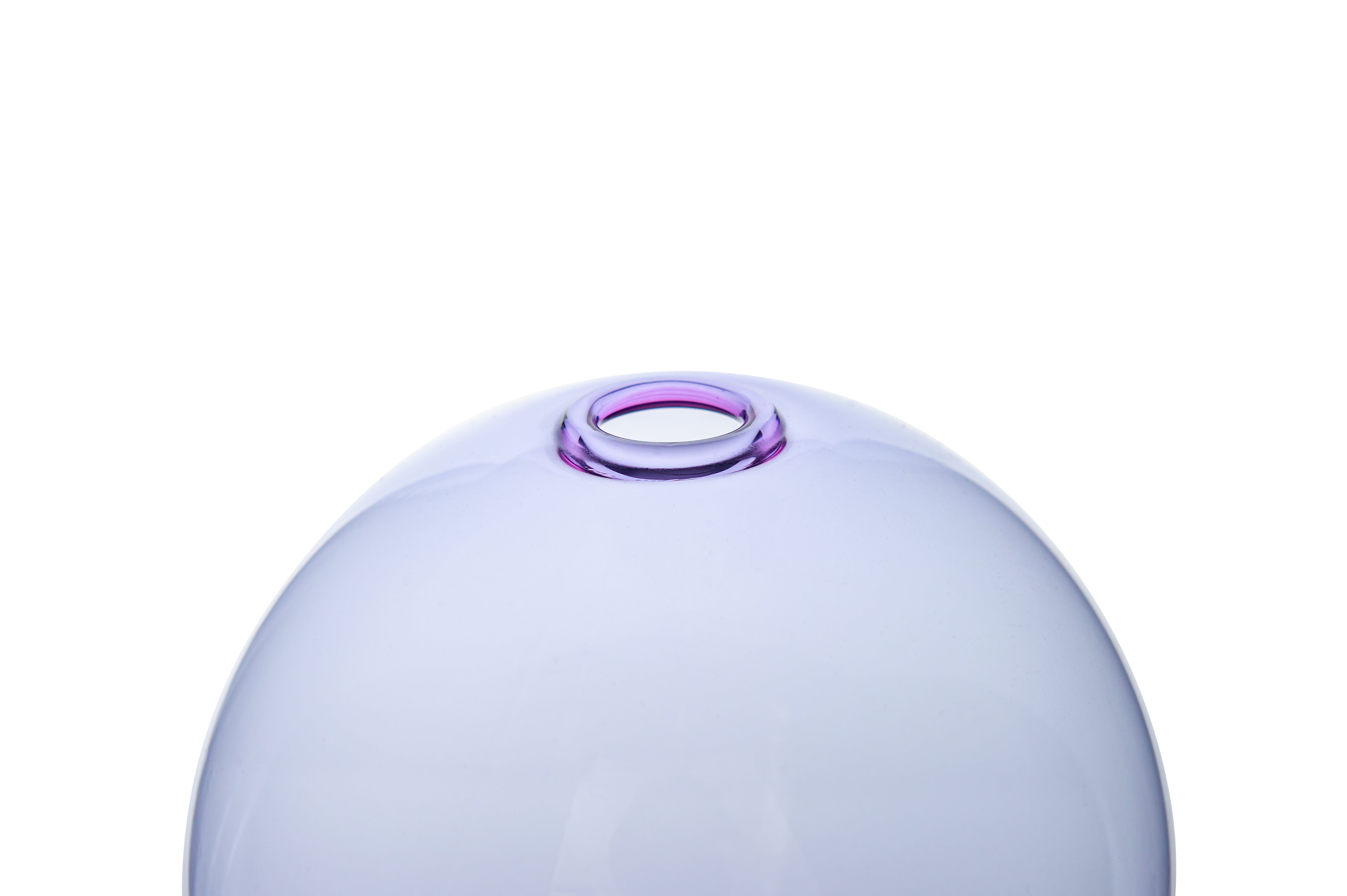 Vaporetto Luna scultura vetro rosa viola 24 cm