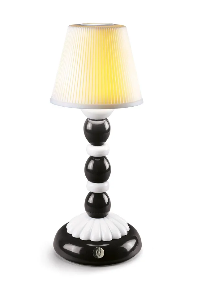 Lladró Firefly Palm 1023763 lampada porcellana nero bianco