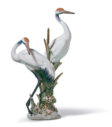 Lladró Alta Porcellana Coppia di Gru scultura porcellana