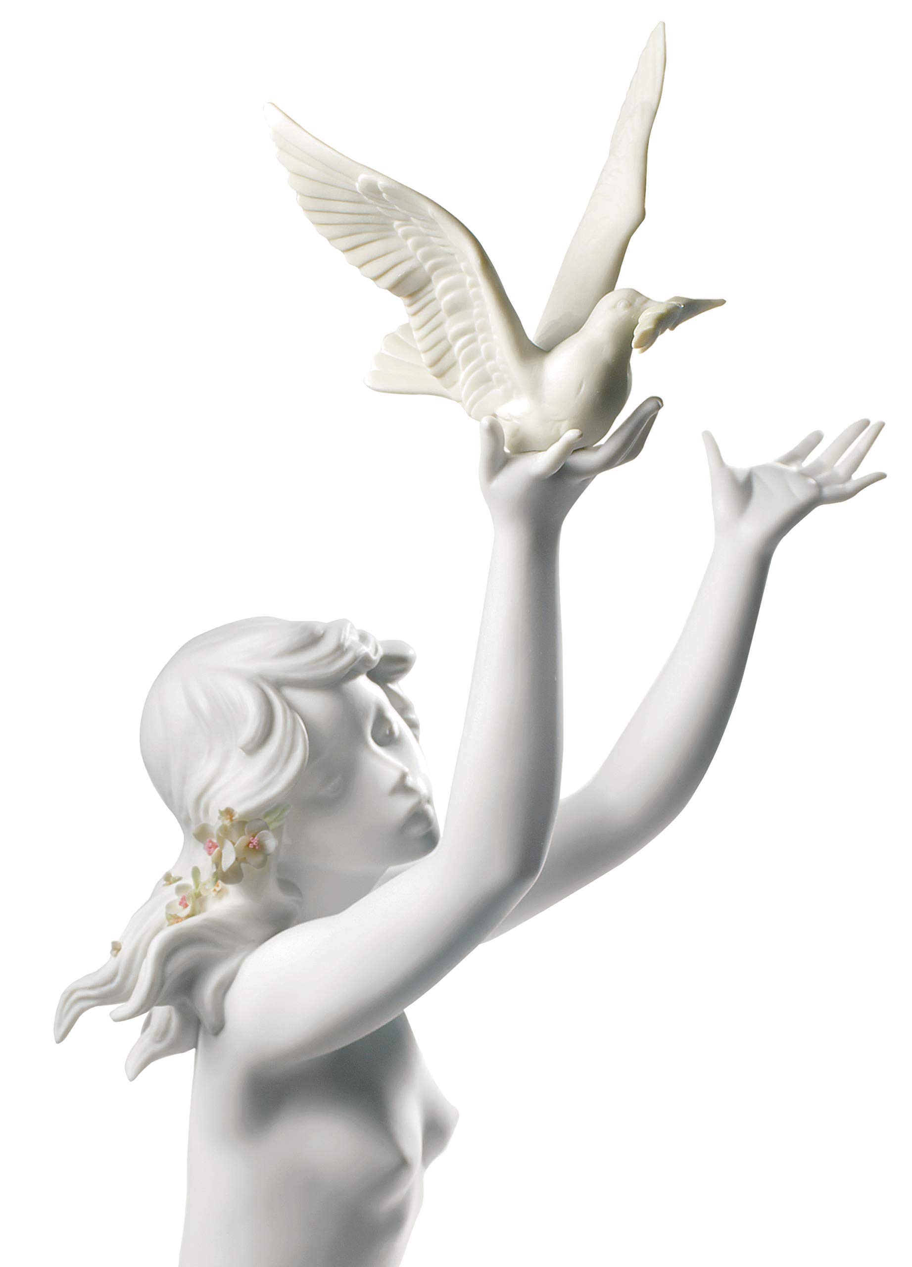 Lladró Sculture Donna Nudo con Colomba statua porcellana bianca