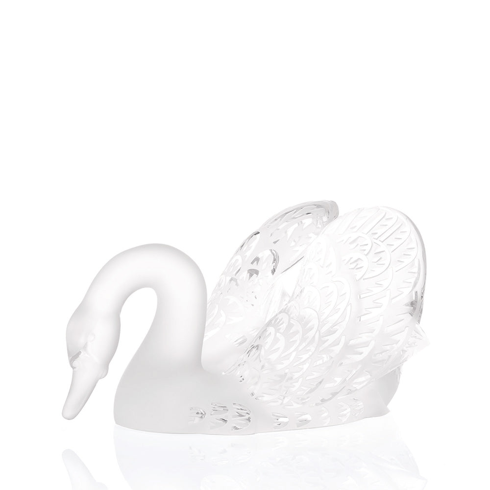 René Lalique Cigno scultura cristallo testa bassa