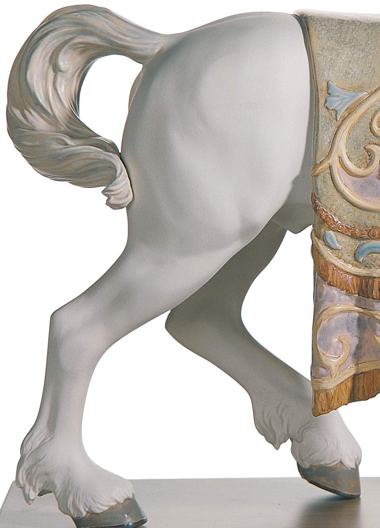 Lladró Alta Porcellana Cavallo Cortigiano Scultura