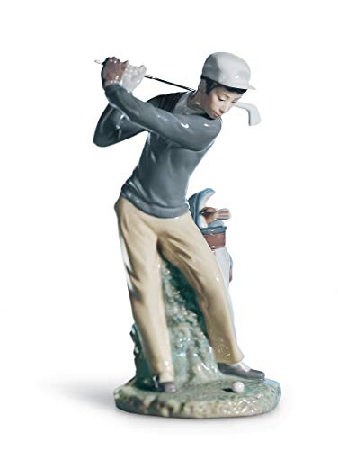 Lladró Sculture Giocatore Golf Figurina Porcellana Uomo Sport