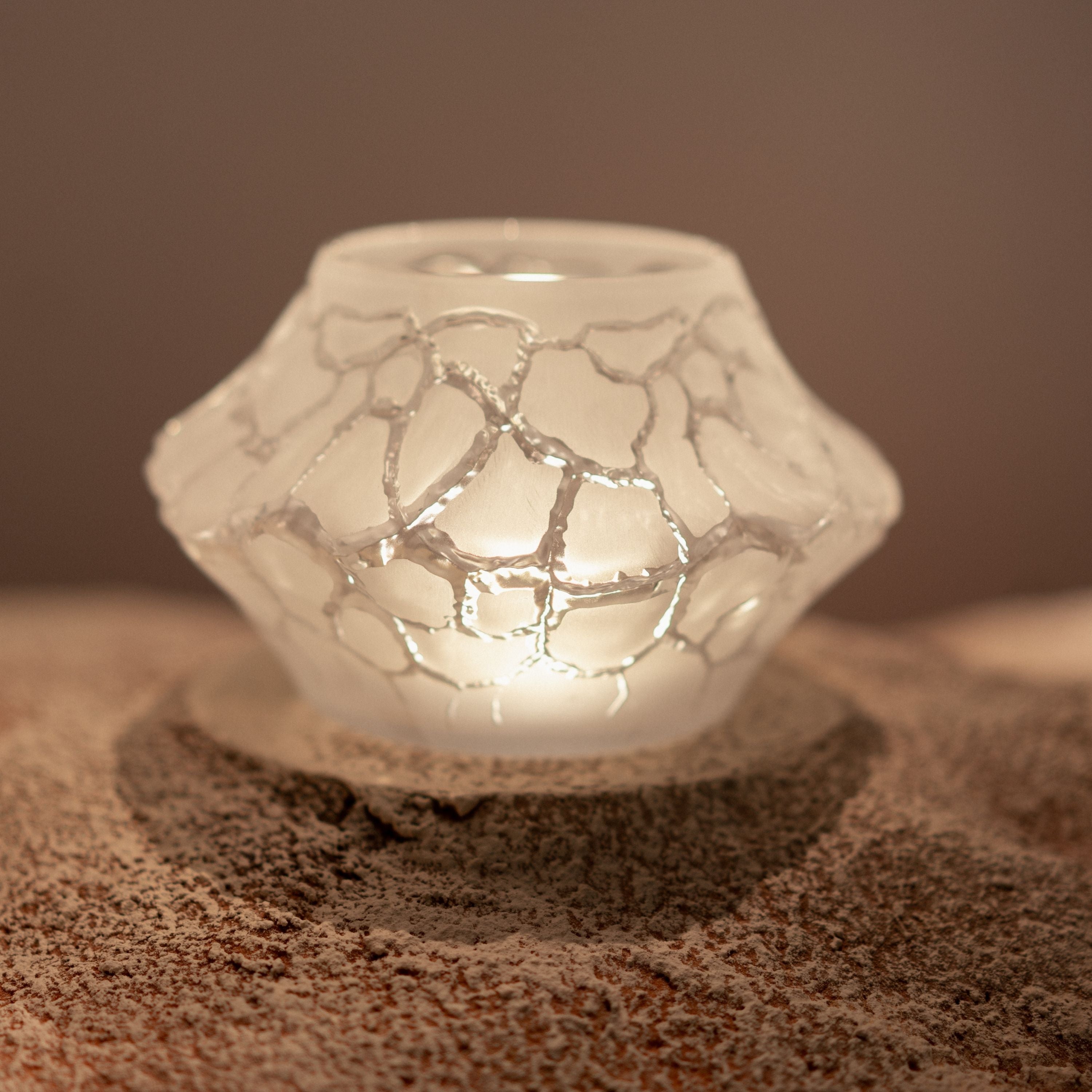 René Lalique Caldera Piccolo Vaso Votive Cristallo Taglia S
