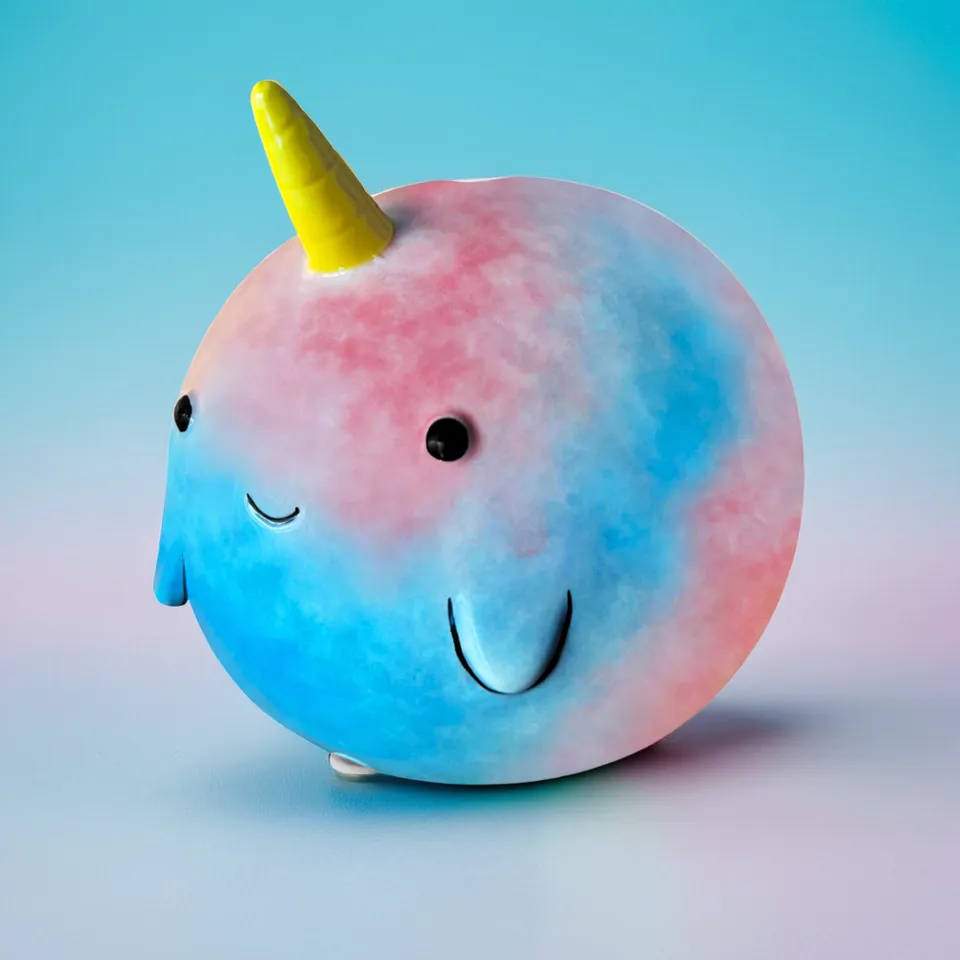 Sparschwein Kleinhaie Narwal salvadanaio piccolo blu ceramica