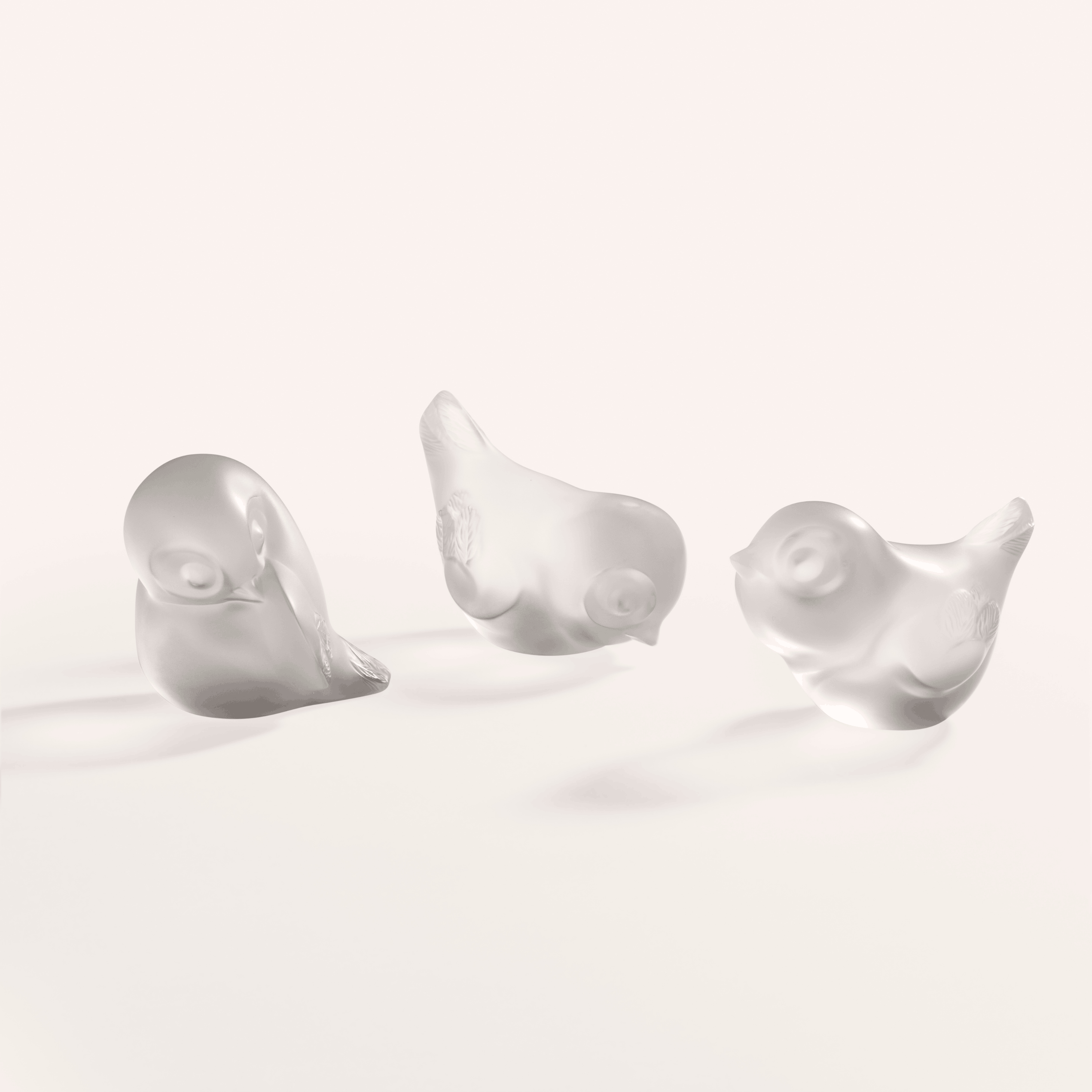Lalique Piou-Piou Testa Bassa Scultura Cristallo Incolore