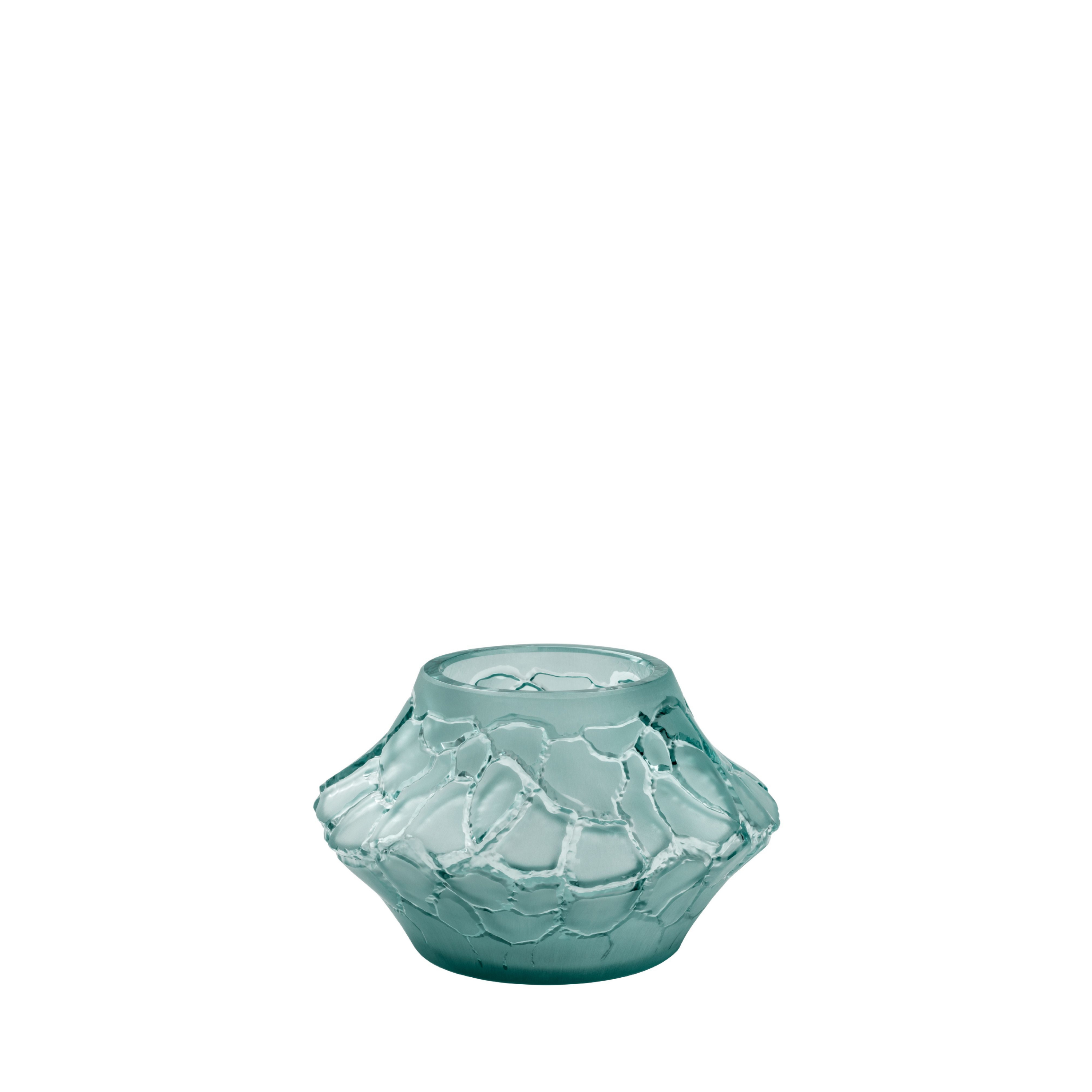René Lalique Caldera Vaso cristallo blu taglia S