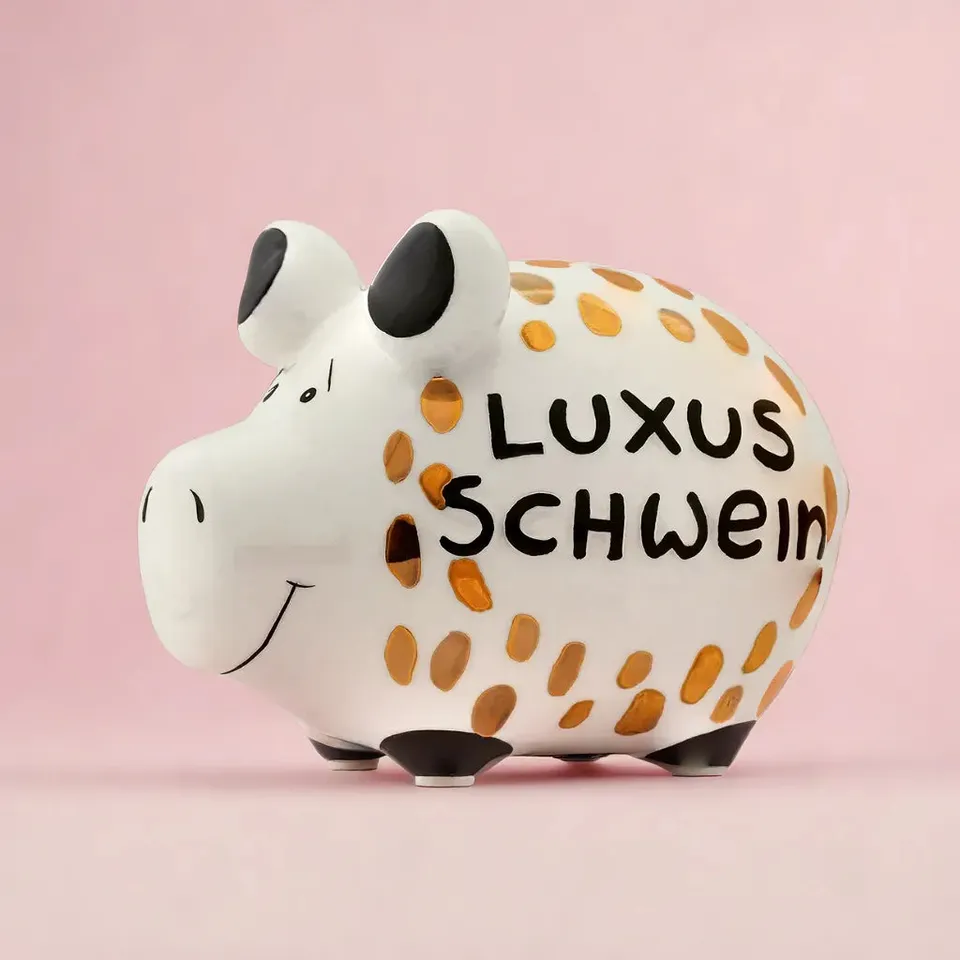 Sparschwein Company Luxus Schwein salvadanaio maialino piccolo bianco oro