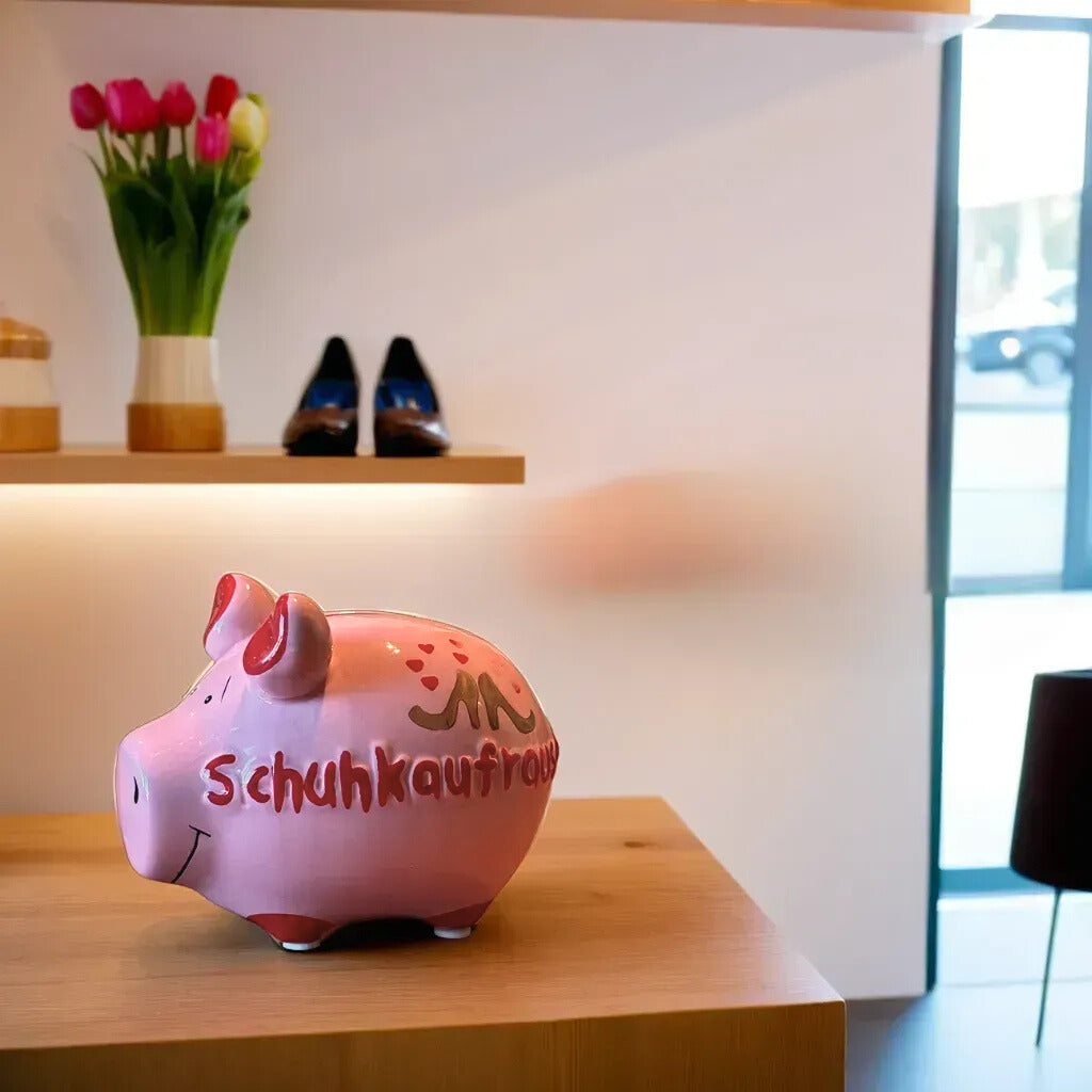Sparschwein Company Schuhkaufrausch Salvadanaio piccolo rosa
