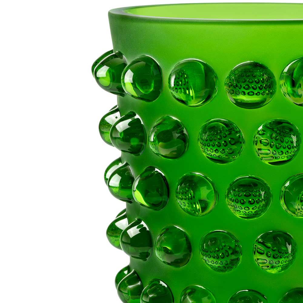 Lalique Mossi vaso M in cristallo verde Amazzone