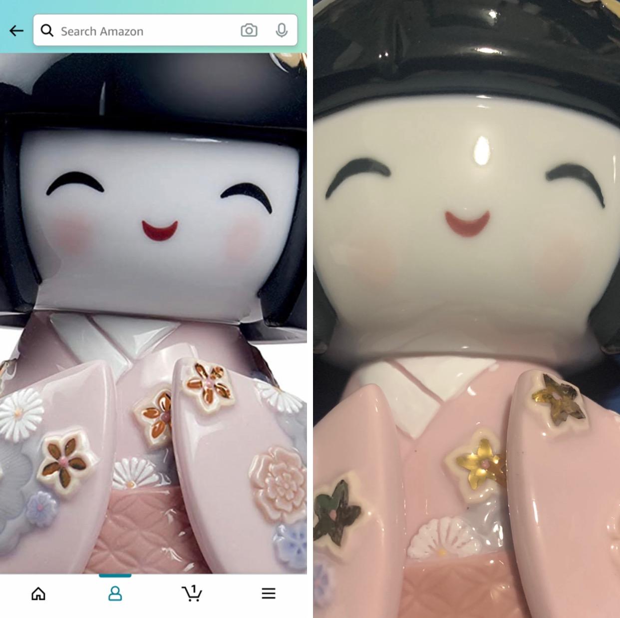 Lladró Sculture Kokeshi I statuetta porcellana rosa 14 cm