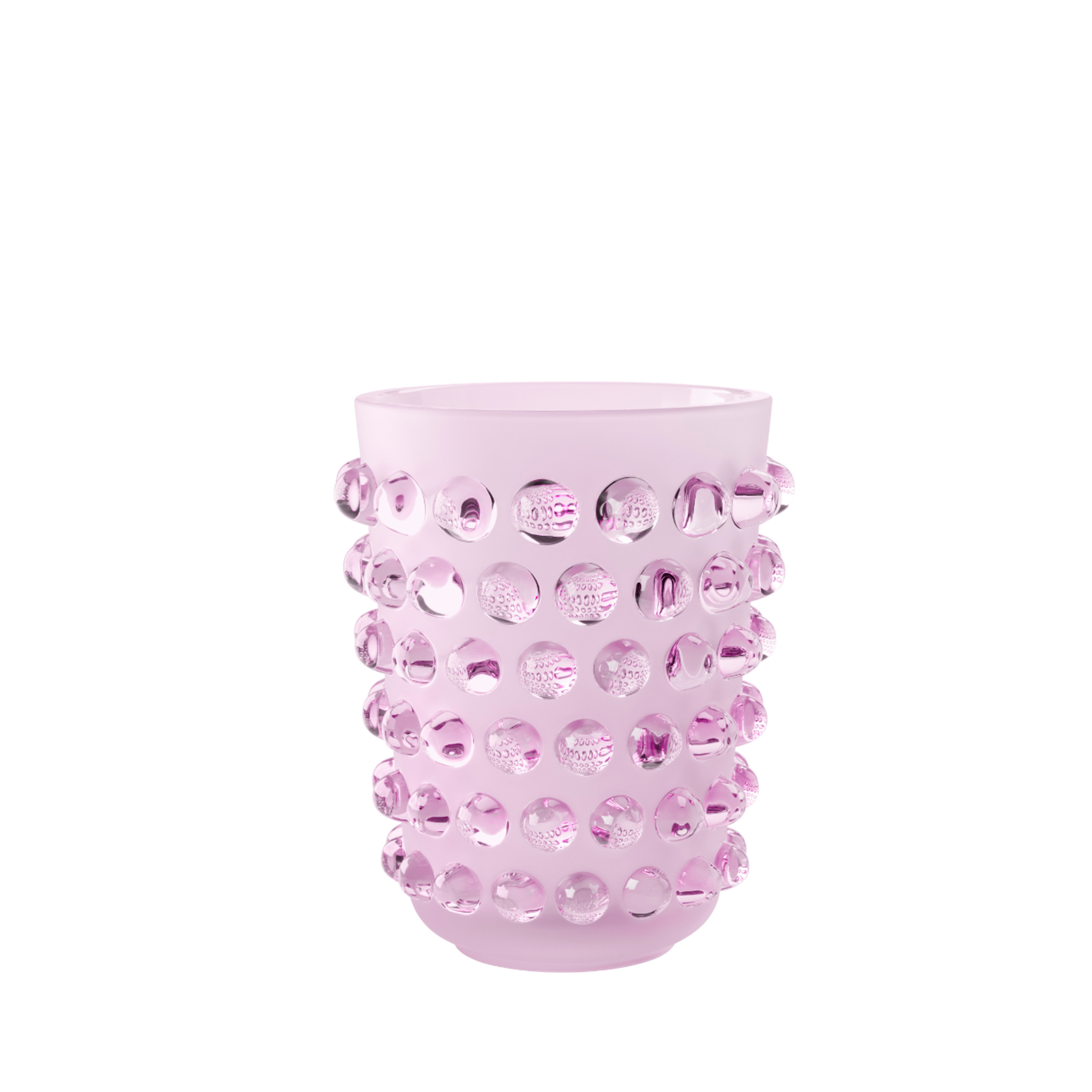 Lalique Mossi vaso cristallo rosa taglia M