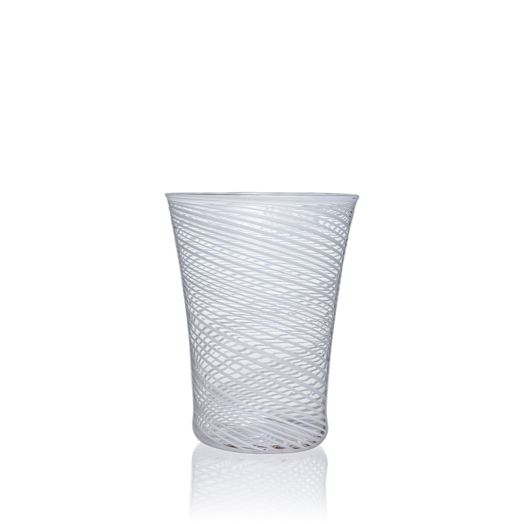 Vaporetto Doge White bicchiere vetro Murano 10 cm reticello