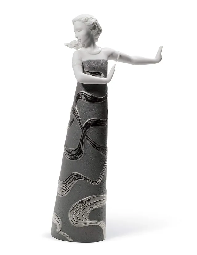 Lladró Sculture Eriteide figurina porcellana lustro argento