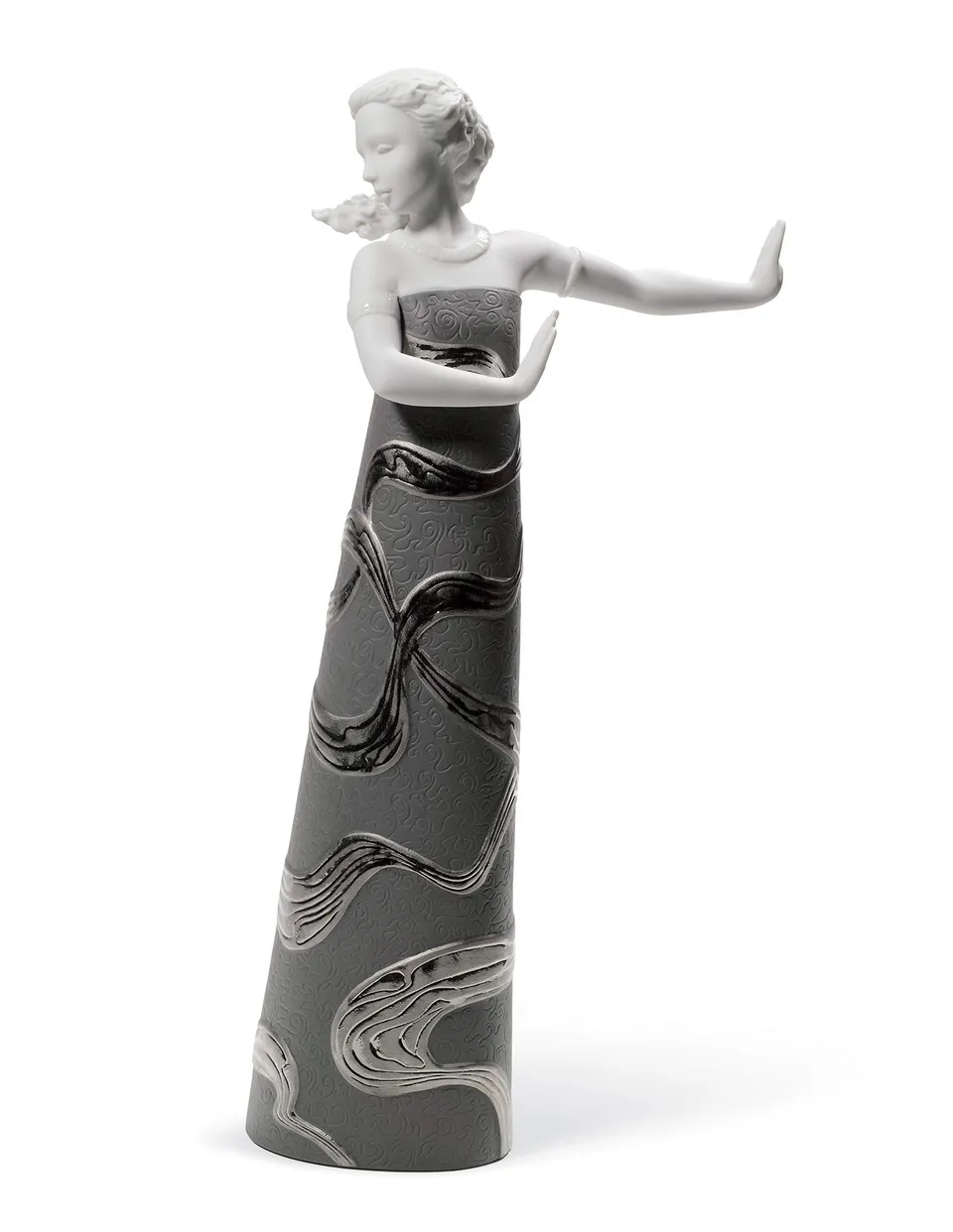 Lladró Sculture Eriteide figurina porcellana lustro argento