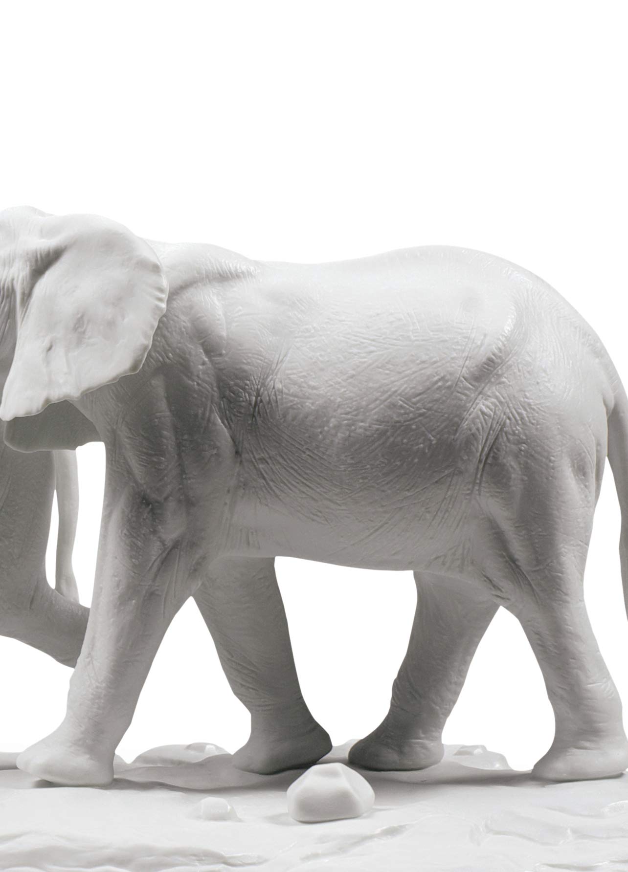 Lladró Alta Porcellana Seguiamo i Tuoi Passi scultura elefante