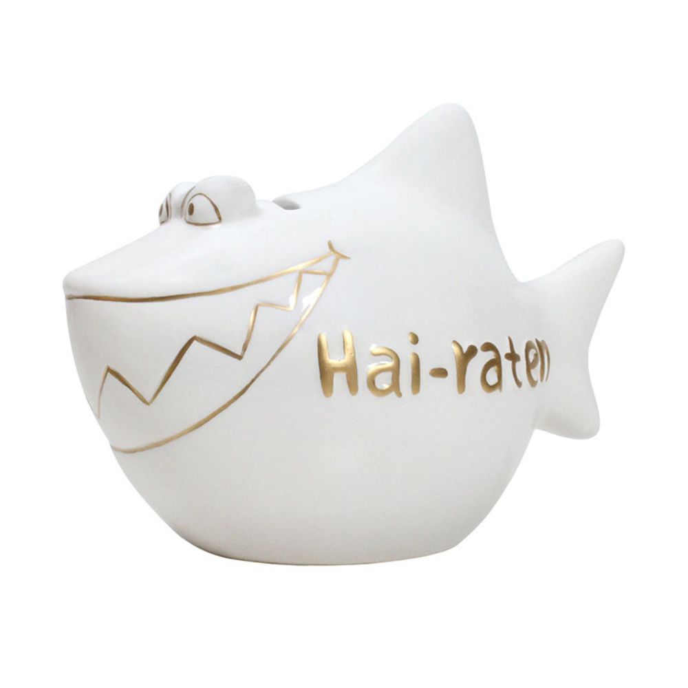 Sparschwein Company Hai-raten salvadanaio squalo piccolo bianco oro