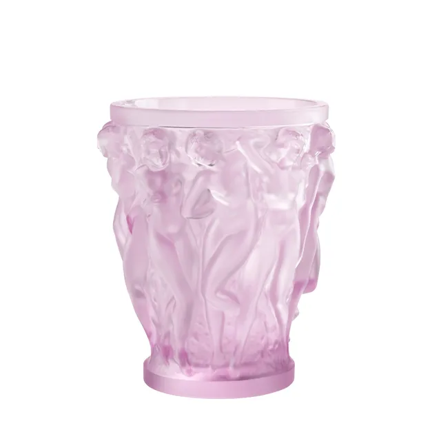 René Lalique Bacchantes Vaso Cristallo Taglia M Rosa