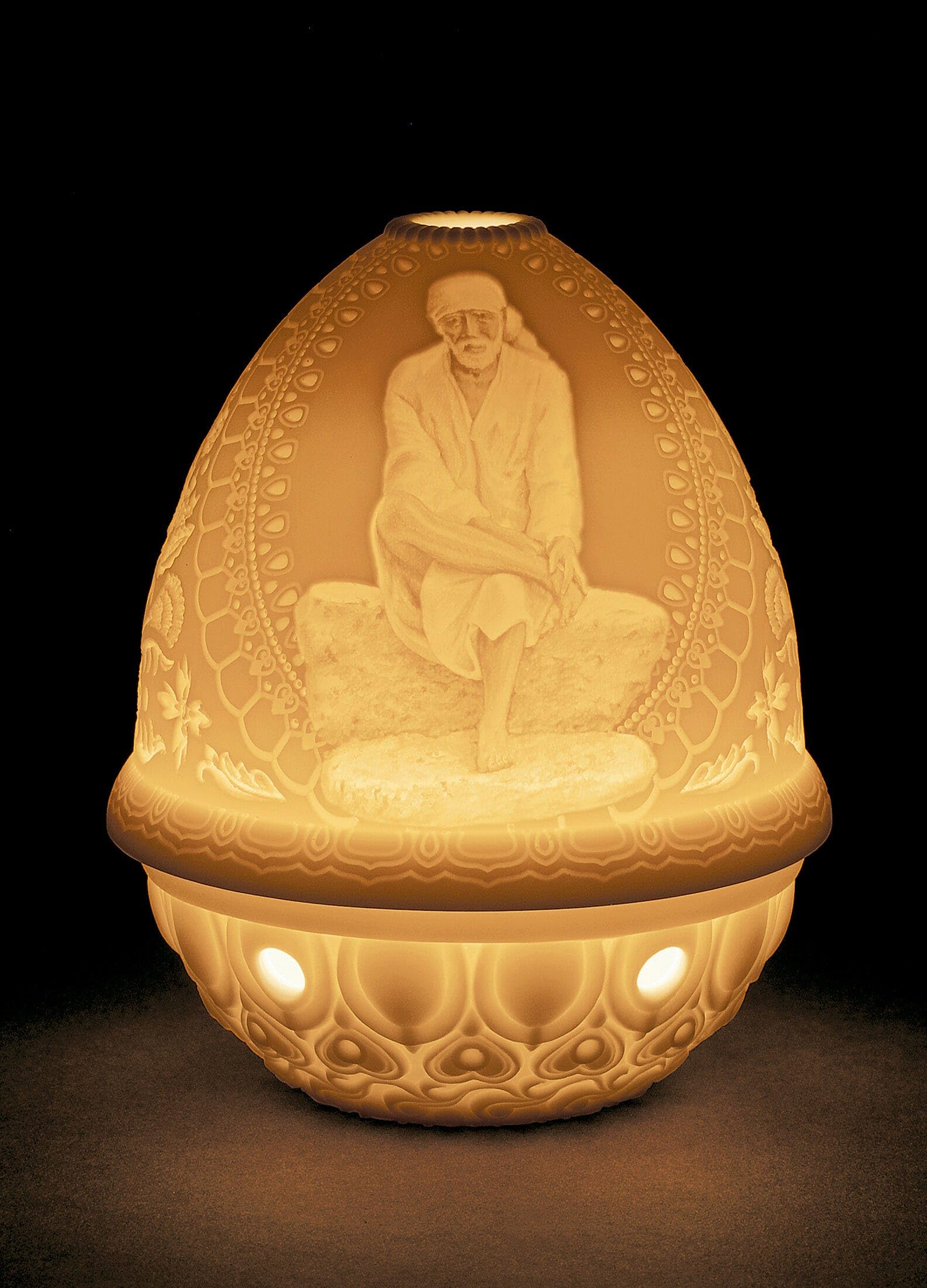 Lladró Accessori Decorativi Litofania Sai Baba porcellana luce