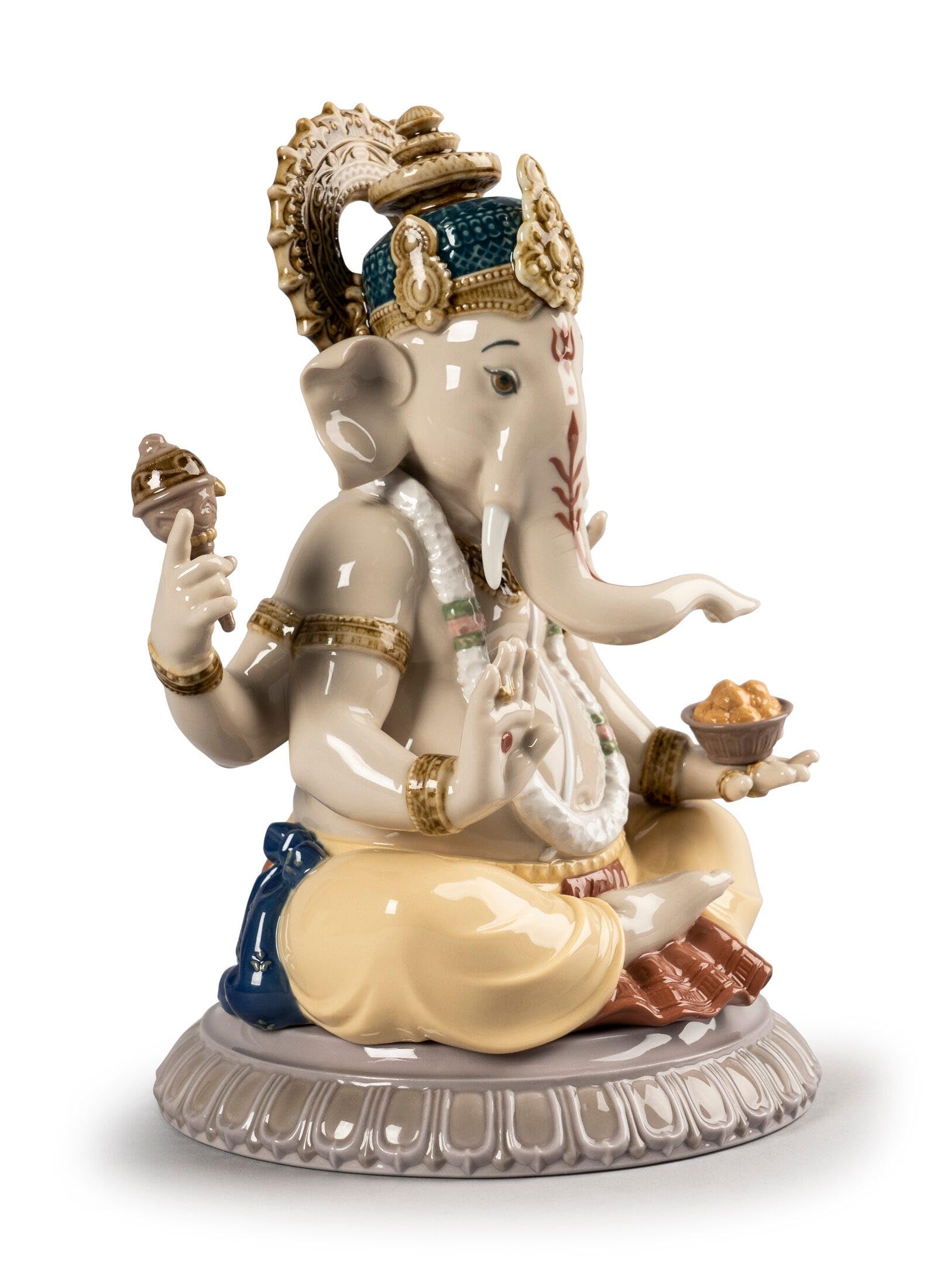 Lladró Alta Porcellana Lord Ganesha scultura divinità indiana