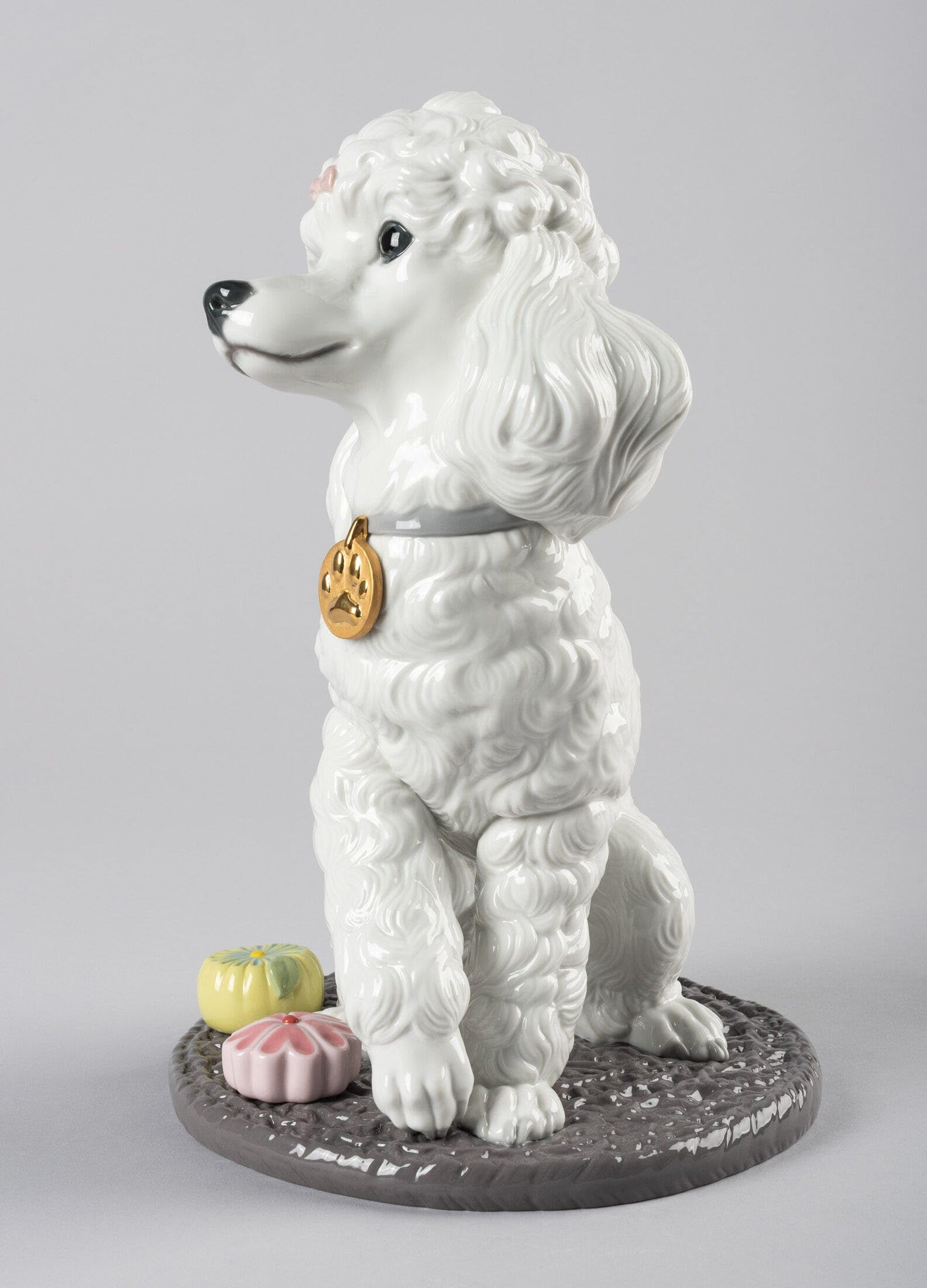 Lladró Barboncino con Mochis figurina cane in porcellana