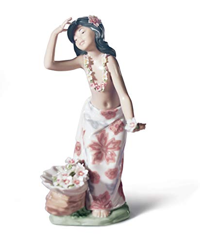 Lladró Donna Hawaiana Figurina Porcellana Hawaii
