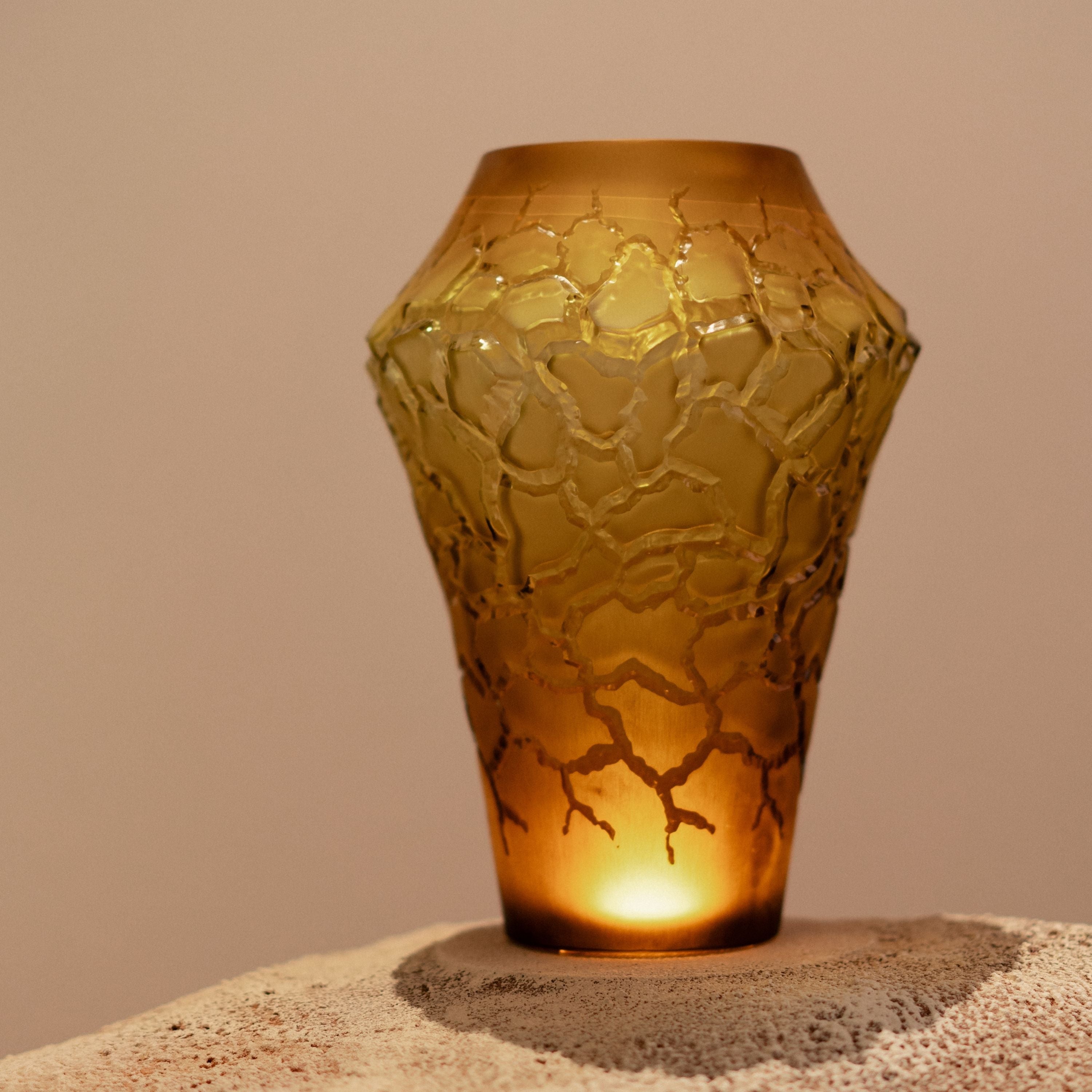 René Lalique Caldera vaso cristallo satinato Taglia M